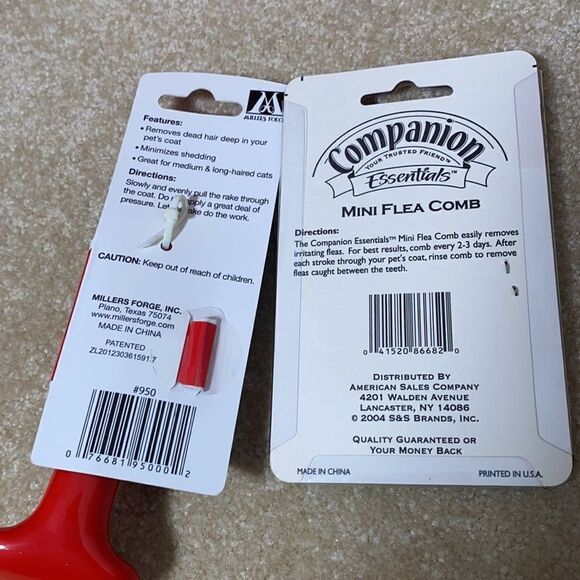 Small Undercoat Rake & Flea Comb - NEW - Picture 2 of 3